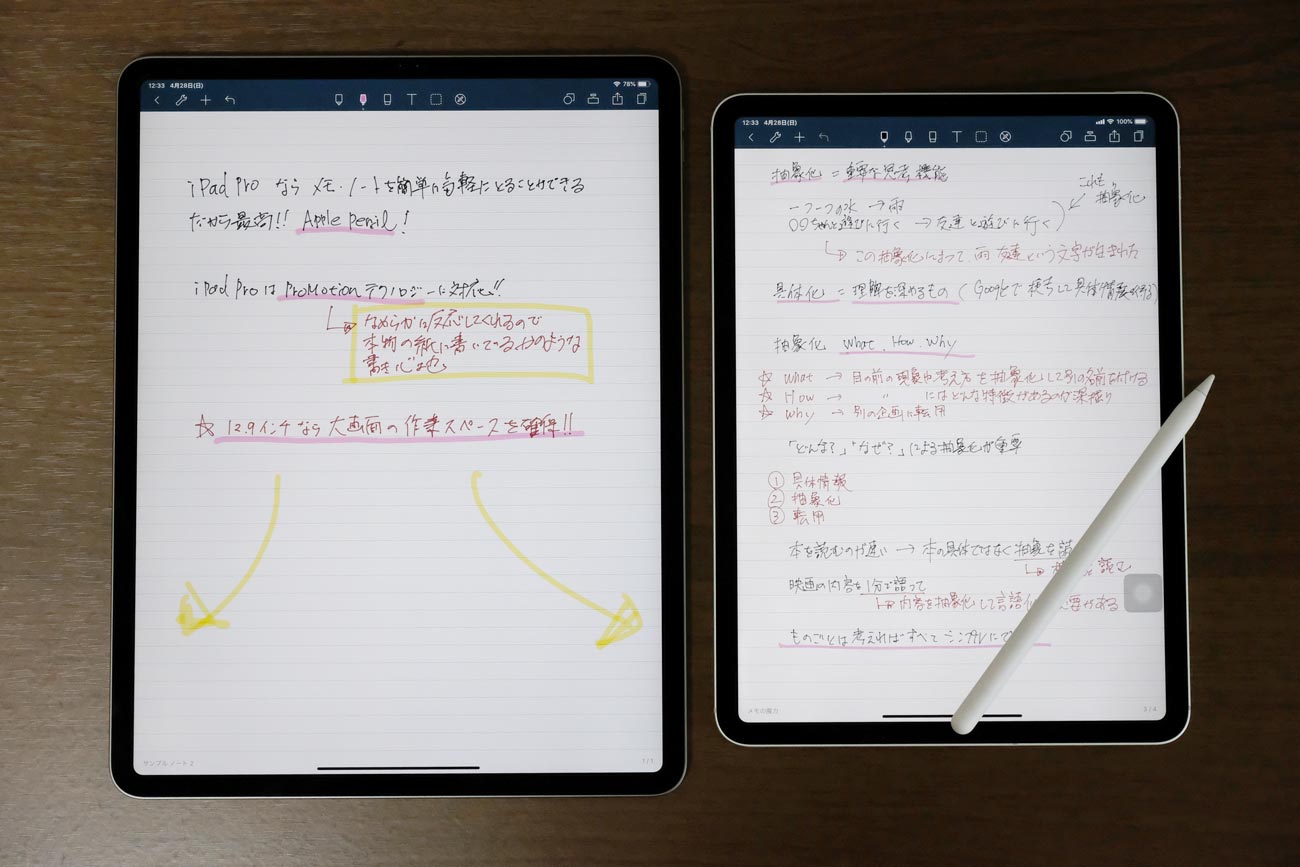 Ipad Pro 11インチ 12 9インチ どっちがおすすめか使い方から違いを徹底比較 シンスペース