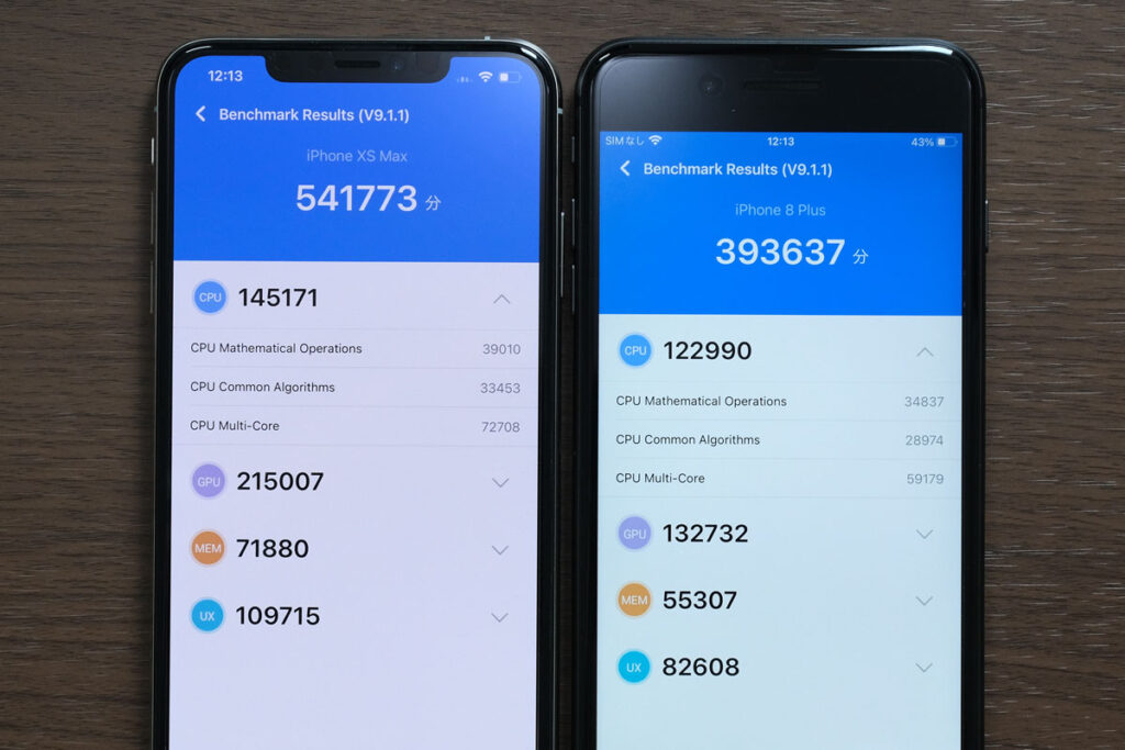 iPhone XS Max Antutuスコア比較