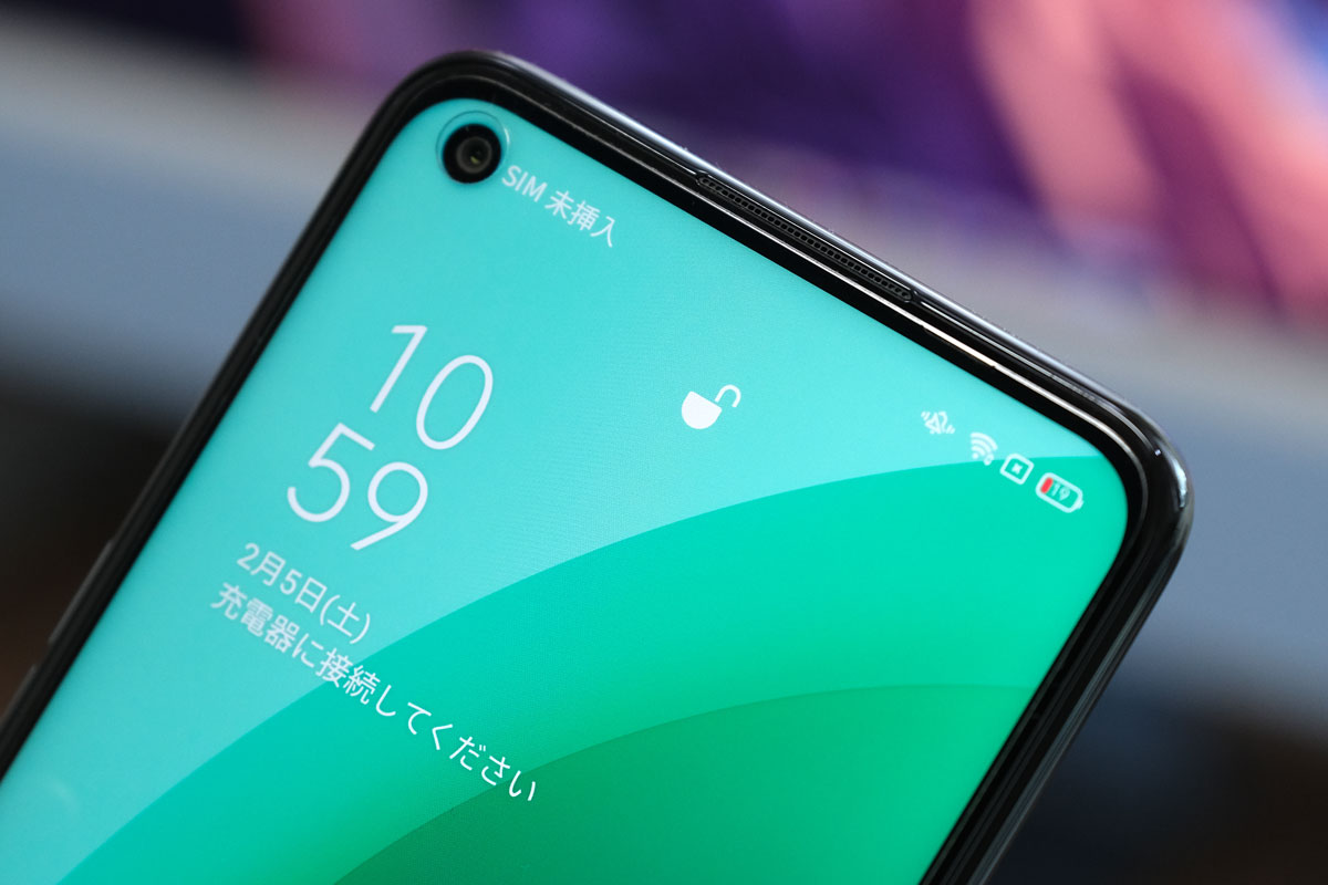 OPPO A55s 5G 顔認証に対応